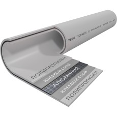 Труба TEBO SDR6 (PN20) 50x8,3 армированная в центре перфор. алюмин. сер. PP-R метр (4/20)