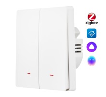 Выключатель HOMMYN настенный zigbee 2 клавиши (без нейтрали) SWZBNN02W