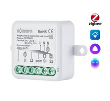 Модуль реле HOMMYN zigbee 2 канала (без нейтрали) RLZBNN02