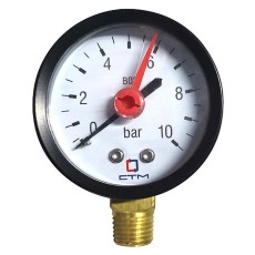 Термо-манометр СТМ радиального подключения 1/4", измерение до 10 бар, до 120гр