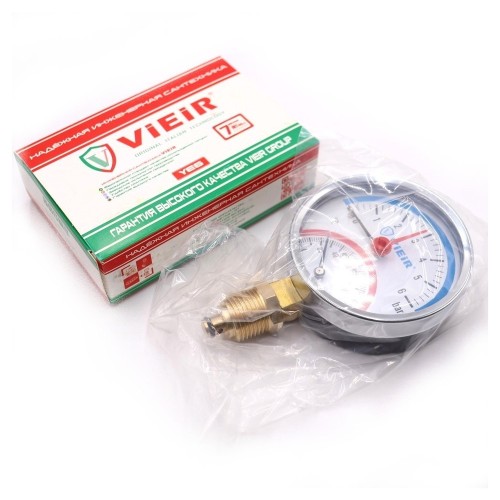 Термоманометр VIEIR радиальный d-80мм 6 БАР 1/2 YE6 (50/1)