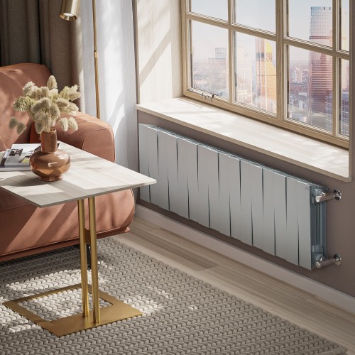 Радиатор биметаллический Royal Thermo PianoForte 300 Серебристый - 16 секц.