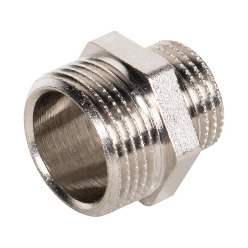 Ниппель переходной LD DN20х15 нр-нр, латунь никелированная (с биркой)