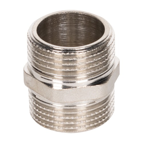 Ниппель прямой LD DN20 нр-нр, латунь никелированная