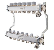 Коллектор нерж. в сборе универсальный 1" ВР-3/4" НР, 5 выходов