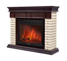 Портал Firelight Bricks 30 камень бежевый, шпон темный дуб