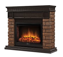 Портал Firelight Bricks Wood 25 камень темный, шпон венге