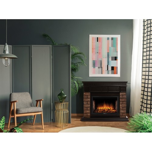 Портал Firelight Bricks Wood 25 камень темный, шпон венге