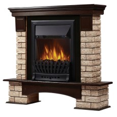 Портал Firelight Forte Wood Classic камень коричневый, шпон темный дуб
