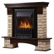 Портал Firelight Forte Wood Classic камень коричневый, шпон темный дуб