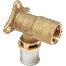 Угольник-пресс Giacomini латунь ВР 16x1/2" с кронштейном, RM139Y033