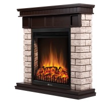 Портал Firelight Bricks Wood Classic камень коричневый, шпон темный дуб