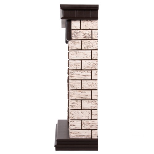 Портал Firelight Bricks Wood Classic камень коричневый, шпон темный дуб
