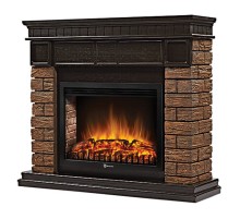 Портал Firelight Bricks Wood 30 камень коричневый, шпон темный дуб