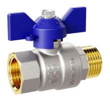 Кран шаровой латунный LD Pride 47.25.B-Н.Б Ду 25 Ру 40 вн-нр, бабочка