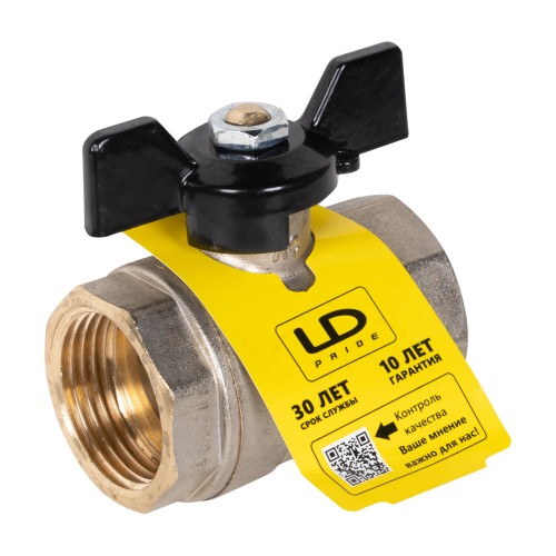 Кран шаровой латунный LD Pride 47.25.B-B.Б Ду 25 Ру 40 вн-вн, (бабочка)