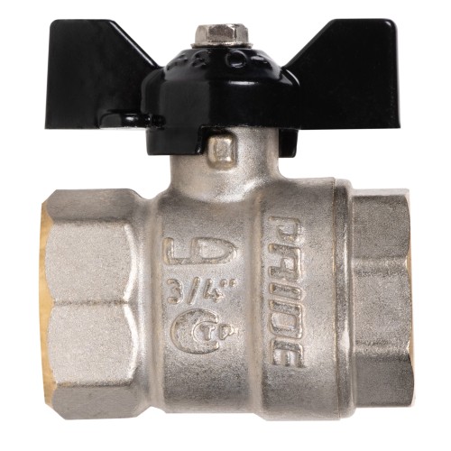 Кран шаровой латунный LD Pride 47.20.B-B.Б Ду 20 Ру 40 вн-вн, (бабочка)