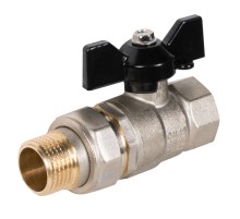 Кран шаровой латунный LD Pride 47.15.В-ГШ.Б Ду 15 Ру 40 вн-американка, (бабочка)