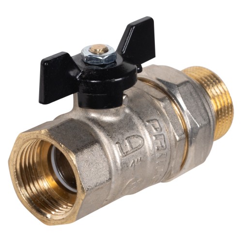Кран шаровой латунный LD Pride 47.25.В-ГШ.Б Ду 25 Ру 40 вн-американка, (бабочка с биркой)