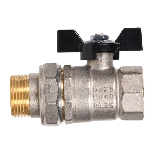 Кран шаровой латунный LD Pride 47.25.В-ГШ.Б Ду 25 Ру 40 вн-американка, (бабочка с биркой)