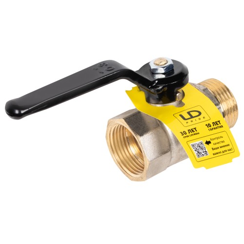 Кран шаровой латунный LD Pride 47.25.B-Н.Р Ду 25 Ру 40 вн-нр, (рычаг)
