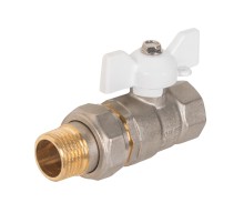 Кран шаровой латунный LD Pride 47.15.В-ГШ.Б (White) Ду 15 Ру 40 вн-американка, (бабочка)