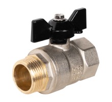 Кран шаровой латунный LD Pride 47.20.B-Н.Б Ду 20 Ру 40 вн-нр, (бабочка)