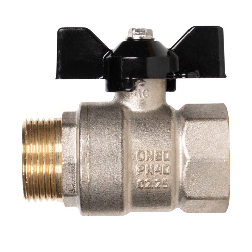 Кран шаровой латунный LD Pride 47.20.B-Н.Б Ду 20 Ру 40 вн-нр, (бабочка)