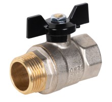 Кран шаровой латунный LD Pride 47.25.B-Н.Б Ду 25 Ру 40 вн-нр, (бабочка)