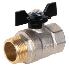 Кран шаровой латунный LD Pride 47.25.B-Н.Б Ду 25 Ру 40 вн-нр, (бабочка)