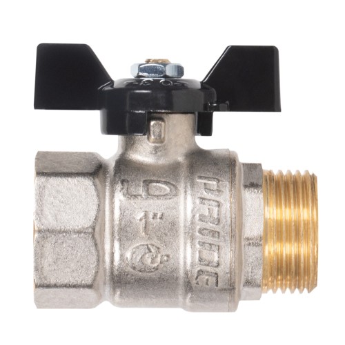 Кран шаровой латунный LD Pride 47.25.B-Н.Б Ду 25 Ру 40 вн-нр, (бабочка)