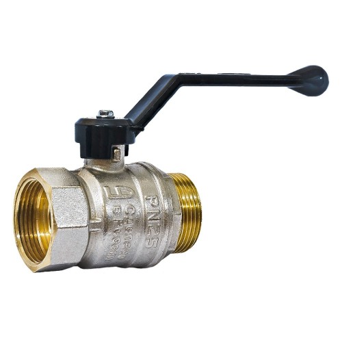 Кран шаровой латунный LD Pride 47.32.B-Н.Р Ду 32 Ру 25 вн-нр, (рычаг)