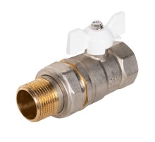 Кран шаровой латунный LD Pride 47.20.В-ГШ.Б (White) Ду 20 Ру 40 вн-американка, (бабочка)