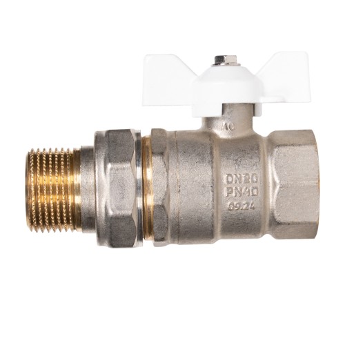 Кран шаровой латунный LD Pride 47.20.В-ГШ.Б (White) Ду 20 Ру 40 вн-американка, (бабочка)