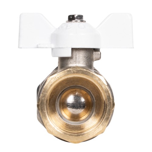 Кран шаровой латунный LD Pride 47.20.В-ГШ.Б (White) Ду 20 Ру 40 вн-американка, (бабочка)