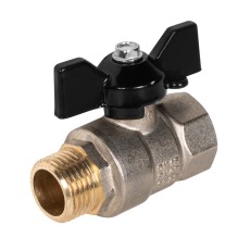 Кран шаровой латунный LD Pride 47.15.B-Н.Б Ду 15 Ру 40 вн-нр, (бабочка с биркой)