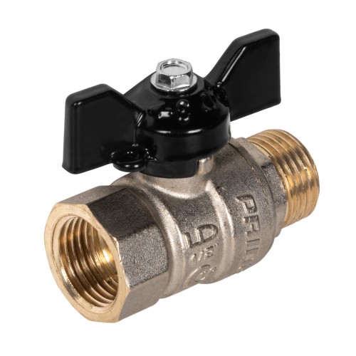 Кран шаровой латунный LD Pride 47.15.B-Н.Б Ду 15 Ру 40 вн-нр, (бабочка с биркой)