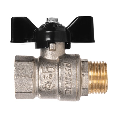 Кран шаровой латунный LD Pride 47.15.B-Н.Б Ду 15 Ру 40 вн-нр, (бабочка с биркой)