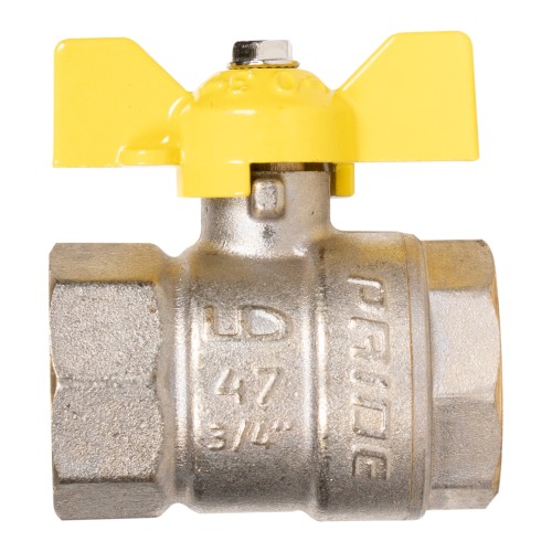 Кран шаровой латунный LD Pride 47.20.В-В.Б GAS (бабочка)