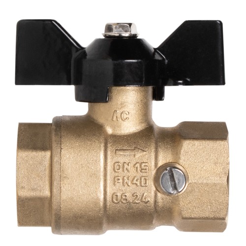 Кран шаровой латунный LD Pride 44.15.В-В.2М.Б Ду15 Ру16 для манометра, вн-вн, (бабочка)