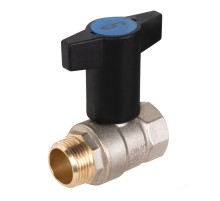 Кран шаровой латунный LD Pride 47.20.В-Н.ТР Ду20 Ру40, вн-нр, (Т-рукоятка), (red+blue)