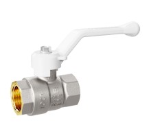 Кран шаровой латунный LD Pride 47.32.В-В.Р Ду32 Ру25 white (рычаг с бир)