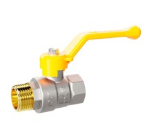 Кран шаровой латунный для газа LD Pride 47.32.В-Н.Р GAS Ду 32 Ру 25 (рычаг с бир.)