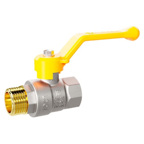 Кран шаровой латунный для газа LD Pride 47.40.В-Н.Р GAS Ду 40 Ру 25 (рычаг с бир.)