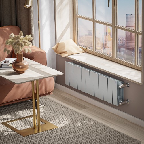 Радиатор биметаллический Royal Thermo PianoForte 200 Серебристый - 12 секц.