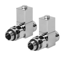 Набор дизайн-вентилей CUBE, прямой (хром) 1/2"