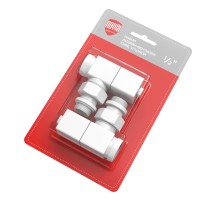 Набор дизайн-вентилей Royal Thermo CUBE, угловой (белый) 1/2"