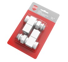 Набор дизайн-вентилей Royal Thermo CUBE, прямой (белый) 1/2"