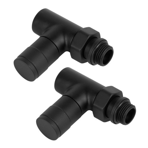 Набор дизайн-вентилей Royal Thermo PIANO, прямой (черный) 1/2"