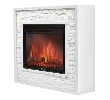 Каминокомплект:ОчагElectrolux EFP/P-3020LS с порталом Loft 30 камень белый, белая эмаль